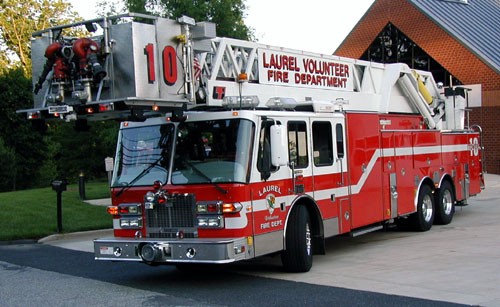 Laurel Volunteer Fire Department Station 10 Tower Ladder 10